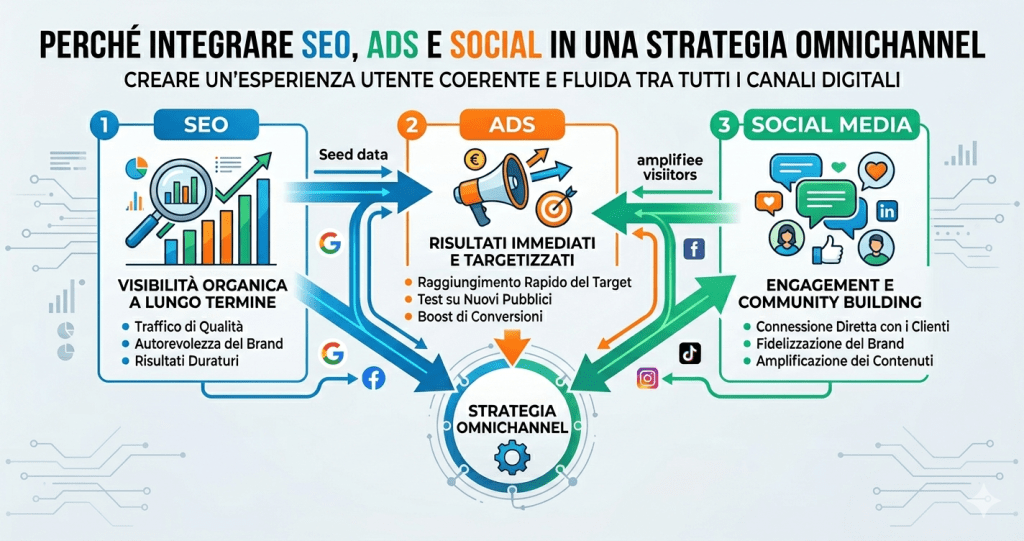 Perché integrare SEO, Ads e Social in una strategia omnichannel